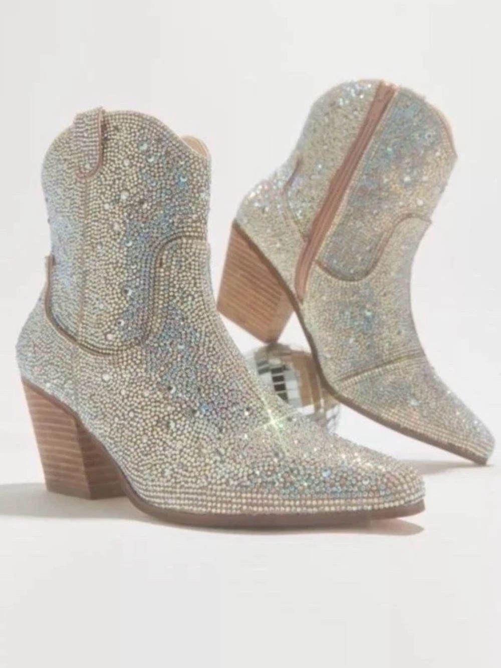 MATISSE Harlow Rhinestone Bootie Bedazzled Western Boots Size 8 NEW $190
